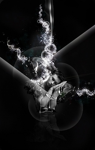 Adolescence © Engin Korkmaz 2008 | Flickr - Photo Sharing! #creative #horse #design #graphic #dream #sleep #digital #illustration #man #dark