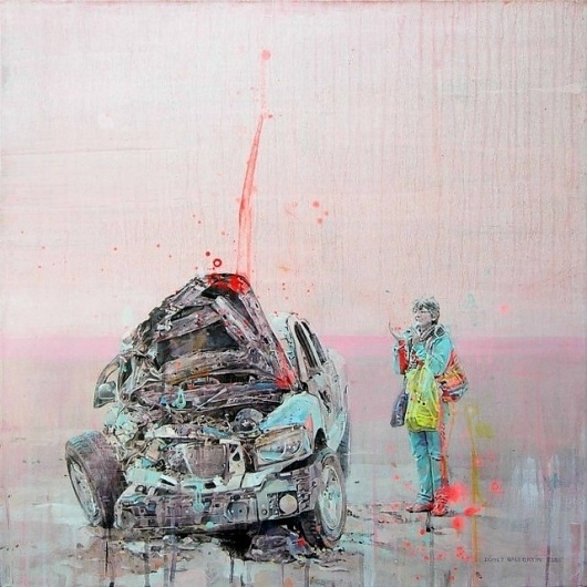 Milk Made - The Art of a Car Crash: The Work of Fernando Gómez Balbontín #paint #color #car #crash
