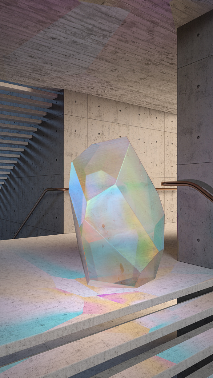 Crystal Series #concrete #3D #iridiscent #animation #architecture #colour #minimal #crystal