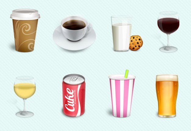 Drinks detailed con pack Free Psd. See more inspiration related to Icon, Icons, Drink, Drinks, Psd, Pack, Icon pack, Horizontal and Detailed on Freepik.