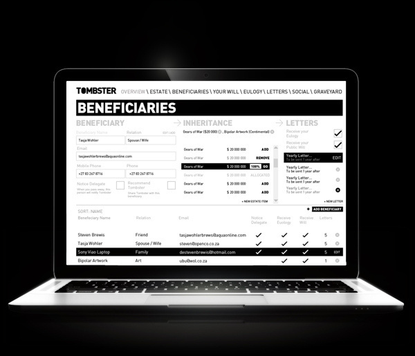 Tombster #ux #white #black #ui