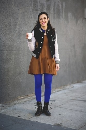Photo 1- 14 Street Style Hotties Spotted At Four Barrel #francisco #letterman #jacket #san #photography #brown #street #fashion #blue #style