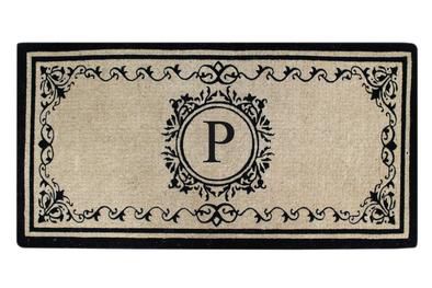 Create your own style with this decorative Border Coco Fiber Door Mat. Durable and beautiful, this mat keeps shoes clean to protect your floors from mud, dirt and grime. It is flexible, robust and durable. This mat provides exceptional brushing action on footwear with excellent water absorption. Specification - Monogrammed Double Doormat with (P-Letter). Product Dimensions - *36" x 72" x 1.5"