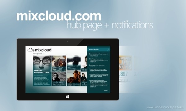 Mixcloud.com Application Concept for Windows 8 on Behance #windows8