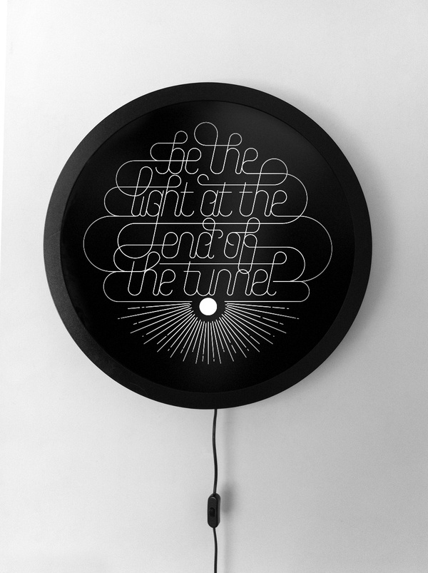 Light At The End Of The Tunnel #clock #monostroke #script #typography