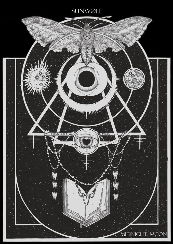 Fine occult art forged by Adrian Baxter. Our... #geometry #moth #occult #eye #illustration