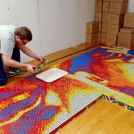 Dream Big Rubik's Cubes Portrait of Martin Luther King Jr. | Freshome #inspiration #portrait #ribik