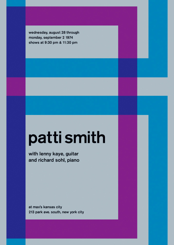 patti smith at max's kansas city, 1974 - swissted #punk #minimalistic #rock #poster #music #concert