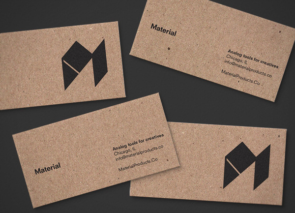 material business cards #business #card #print #craft #kraft
