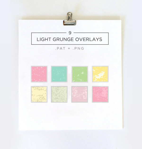 9 Commercial use 12 X 7 inch Light Grunge Textures/overlays that you can just drag drop to your background and make it look