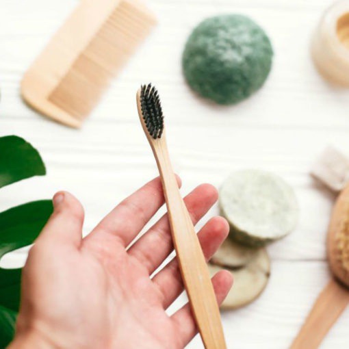 Bamboo Toothbrush This Bamboo Toothbrush is a great, eco-friendly and sustainable alternative to plastic toothbrushes. It is made from all-natural, renewable, and biodegradable bamboo. With over a billion plastic toothbrushes thrown away every day, you can keep your oral health in tip-top shape while making a more environmentally-conscious choice.