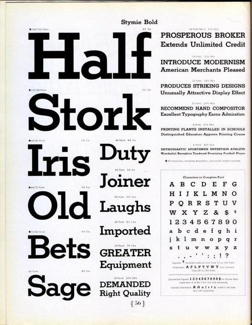 Daily Type Specimen | This is just a specimen of Stymie Bold. #typography