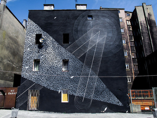 Tellas brings abstract, nature inspired art to city streets #abstract #geometry #mural #wall #art #street #painting