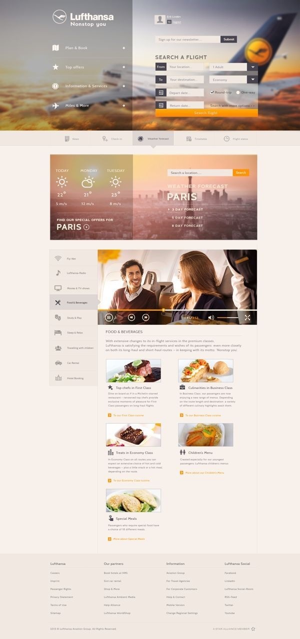 Lufthansa Concept by Erik Lindén #design #ui #grid #digital #layout #web