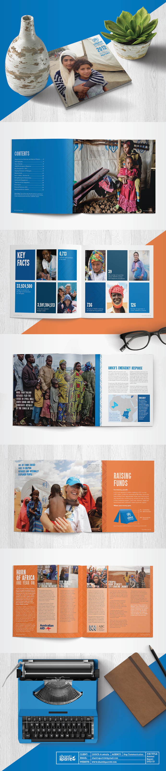 Design by Shanti Sparrow www.shantisparrow.com Client: UNHCR Project Name: Annual Report #Design #graphicdesign #illustration #layout #maga