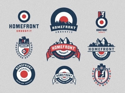 Homefront_crossfit_logo_emblem_options #vector #logos #branding #vintage #badges #mountains