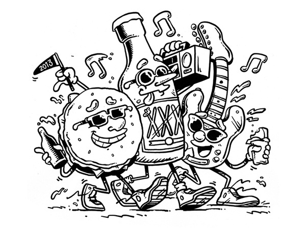 GoogaMooga:Â an amusement park of food, drink, and music #igloo #illustration #dark