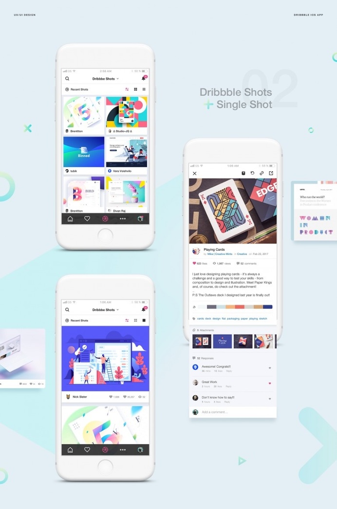 Dribbble's iOS App – Redesign