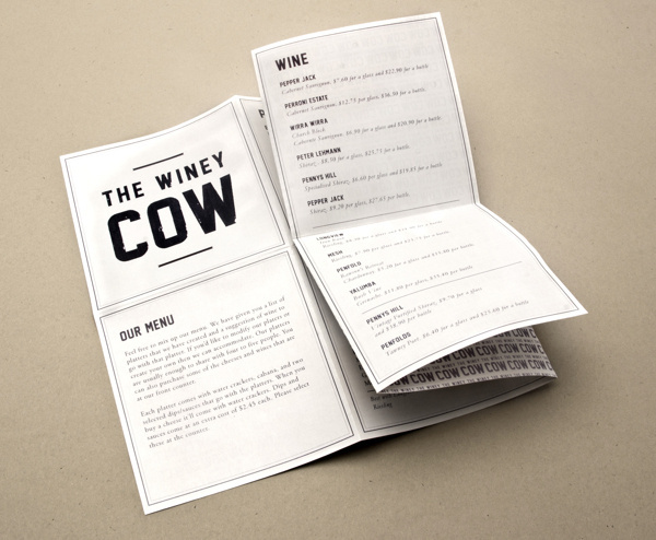 The Winey Cow #menu