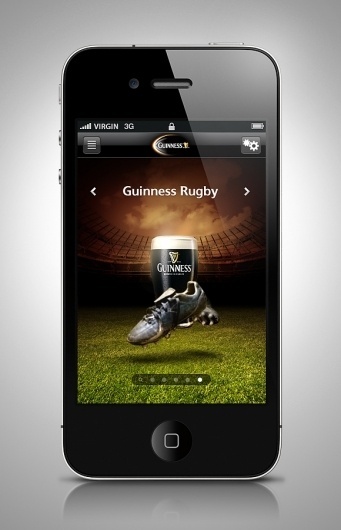 Guinness Rugby 2011 iPhone App on the Behance Network #guinness #photo #design #icons #iphone #illustration #app #manipulation