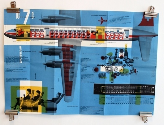 All sizes | Swissair – DC7c Seven Seas | Flickr - Photo Sharing! #graphics #swissair #plane #cyan