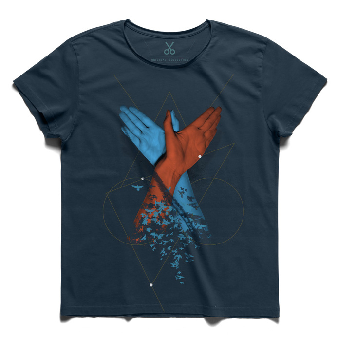 #pigeon #darkblue #tee #tshirt #pigeon #peace #hands #birds
