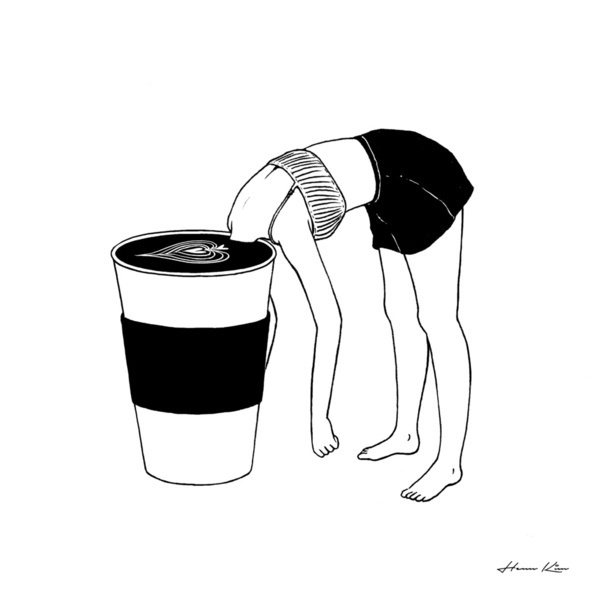 Black and white surreal illustrations by Henn Kim