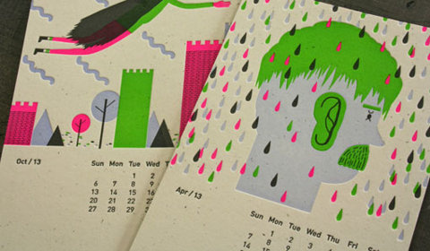 Design Work Life » 2013 Studio On Fire Desk Calendar #colour