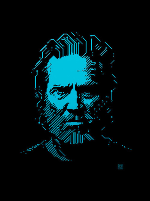 This was an illustration of Jeff Bridges for an editorial on the new Tron movie & I've wanted to rip it off for ages. So good! #design #graphic