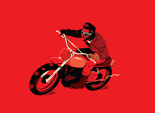 benmounsey:Cafe Racer.Cafe Racer #illustration #motorbike