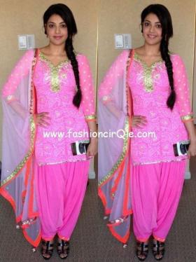 Kajal Agrawal in Patiala Suit in Traditional Bandhani