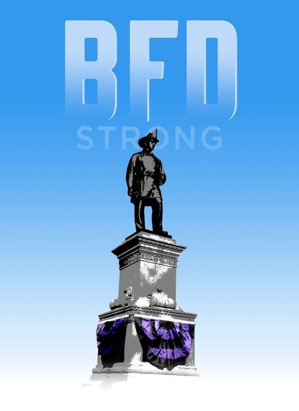 in memory of Boston firefighters lost this week. #memorial #firefighters #boston #poster
