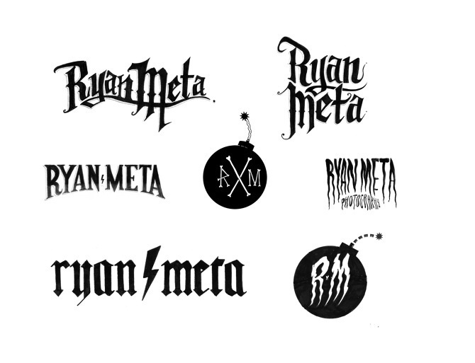 Logo sketches Ryan Meta // RPD #calligraphy #lettering #branding #icon #hand #black #letter #logo #rpd #typography