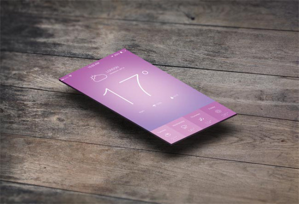 Free Weather App UI PSD for Designer