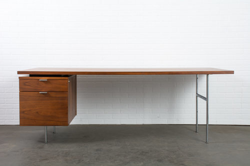 Vintage Mid-Century Single Pedestal Desk by George Nelson