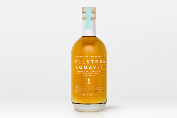 Hellstrøm Aquavit #glass #cork #silk #bottle