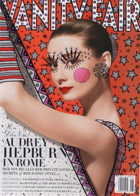 capa revista 029 #hepburn #doodles #vanity #recover #cover #strumpf #illustration #fair #ana #audrey #magazine
