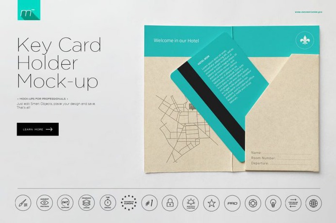 Hotel Key Mockup PSD