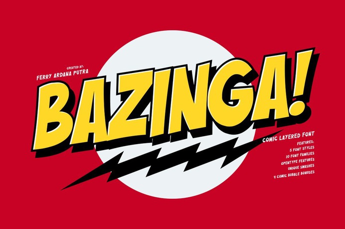 Bazinga Font - Free Display Comic Typeface