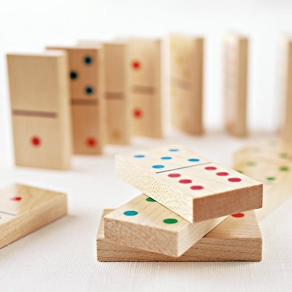 Classic Wooden Dominoes Set #gadget