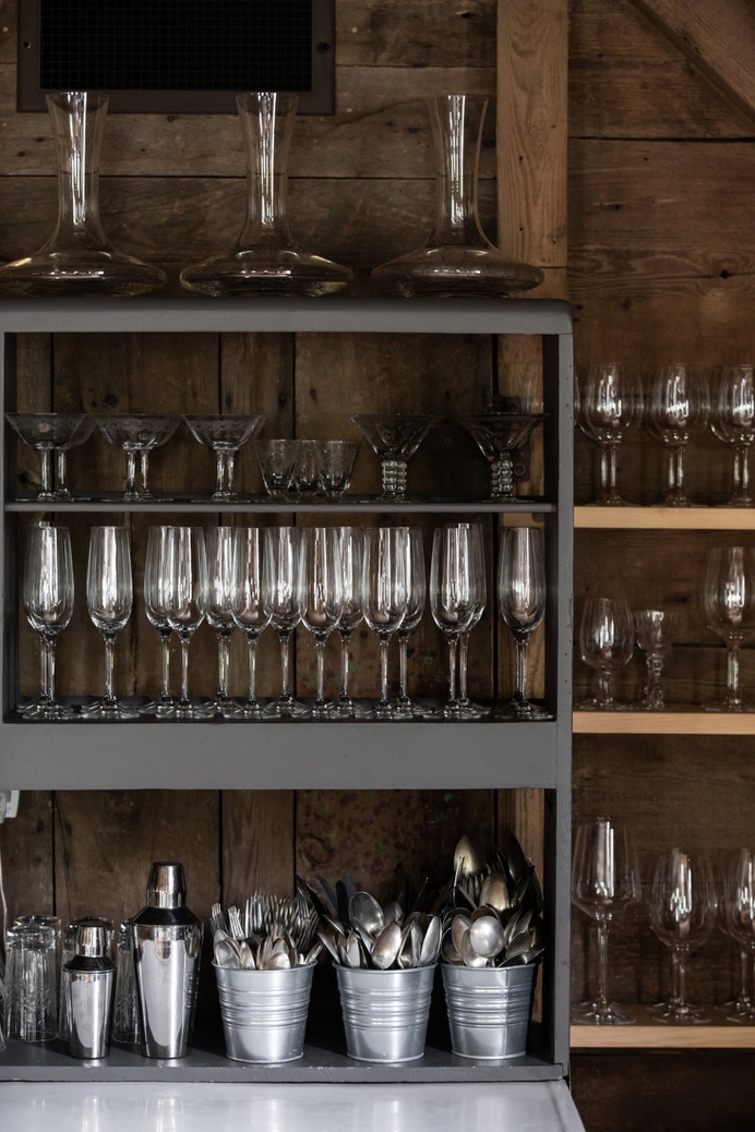 With stacks of glassware and mix-and-match china, there's the sense of dining in French's own home, not a formal restaurant.