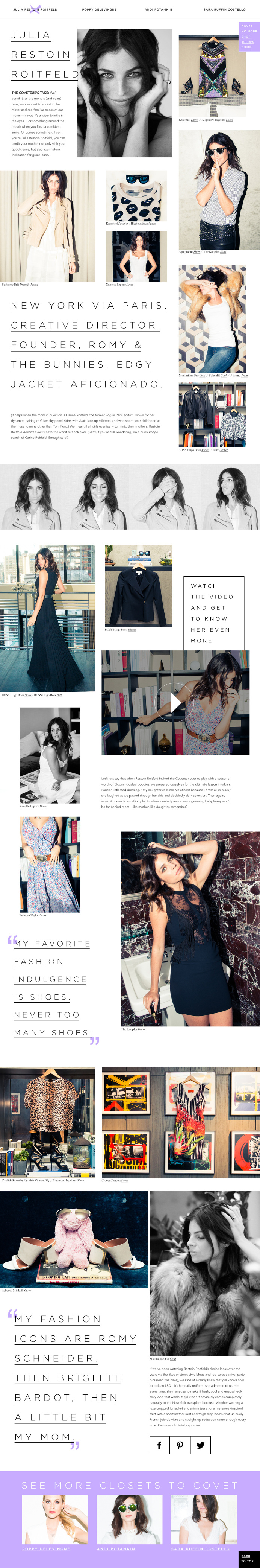 Web Design / Bloomingdale's / The Coveteur / Ashley Meyers