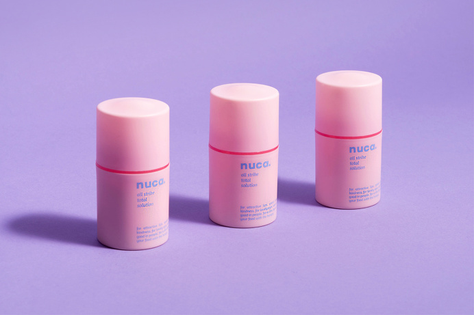 nuca Brand corporate Design branding by eggplant factory beauty cosmetic cosmetics beautiful pink violet typography minimal japan branding g