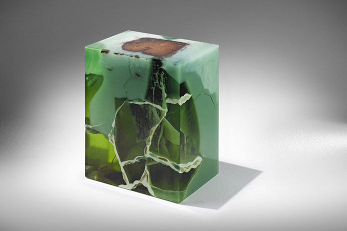 nucleo submerges 200-year-old italian oak tree in block of jade stone #oak