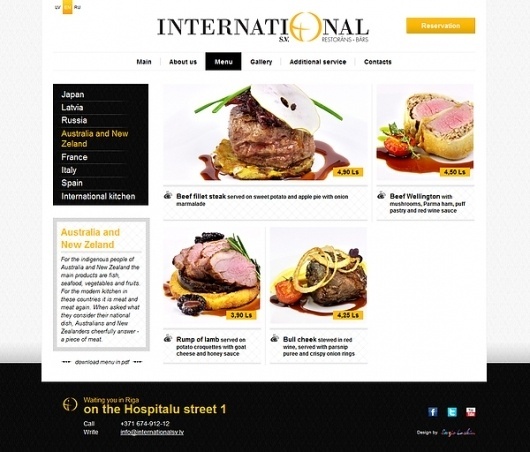 International restaurant on the Behance Network #international #food #restaurant #website #web