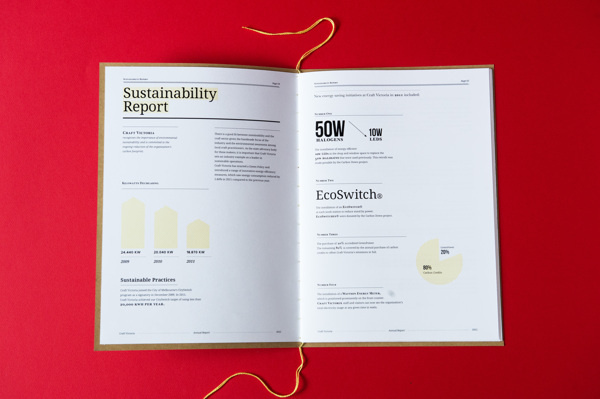 Craft Victoria #string #design #book #annual #grid #report #layout #bind #paper #editorial #typography