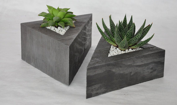 Concrete triangle planters #concreteplanter #concrete #geometric #modern