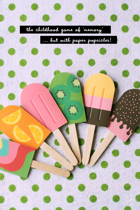 DIY Paper Popsicle Memory Game » Eat Drink Chic #print #game #paper #diy #ice cream #memory #poptick