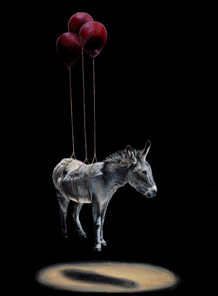Jacub Gagnon with donkey animal art #surrealism #realism #painting #paintings #art #animal