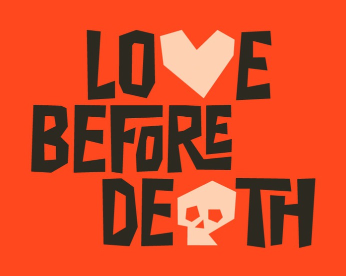 love before death, skull, heart, lockup